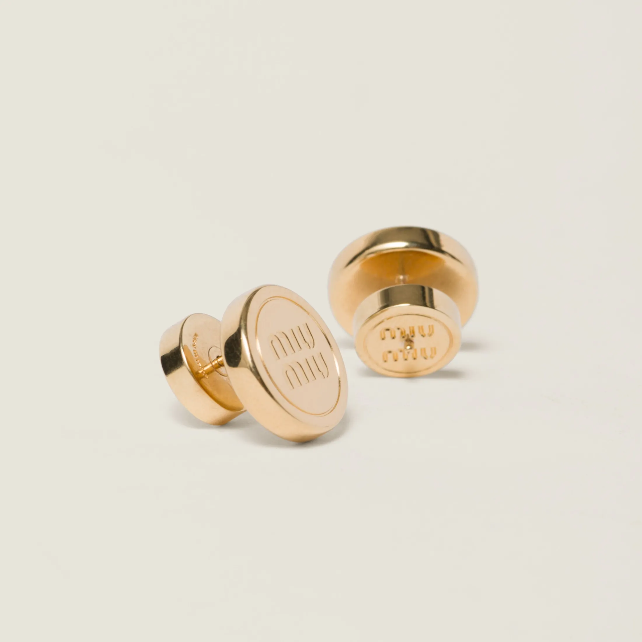 Gold Metal Earrings | Miu Miu