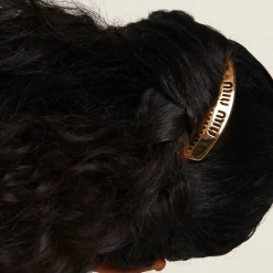Gold Metal Hair Comb | Miu Miu