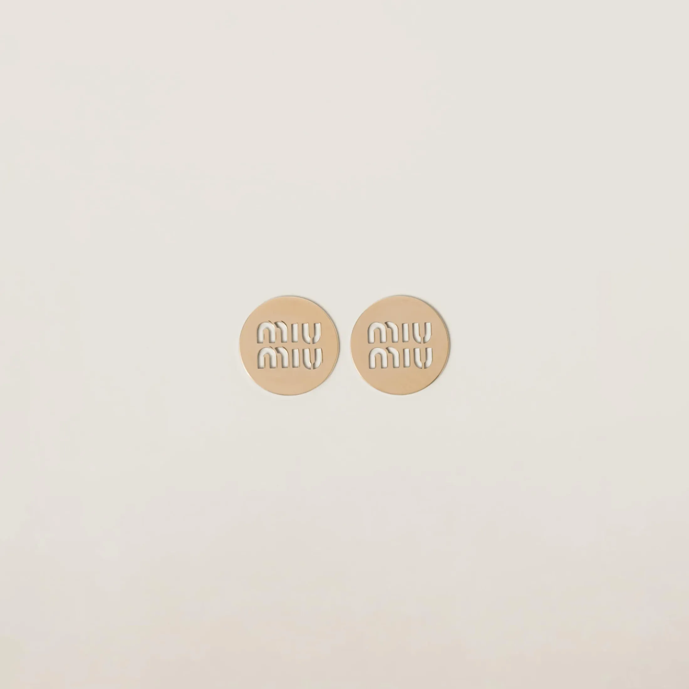 Gold Miu Logo Earrings | Miu Miu