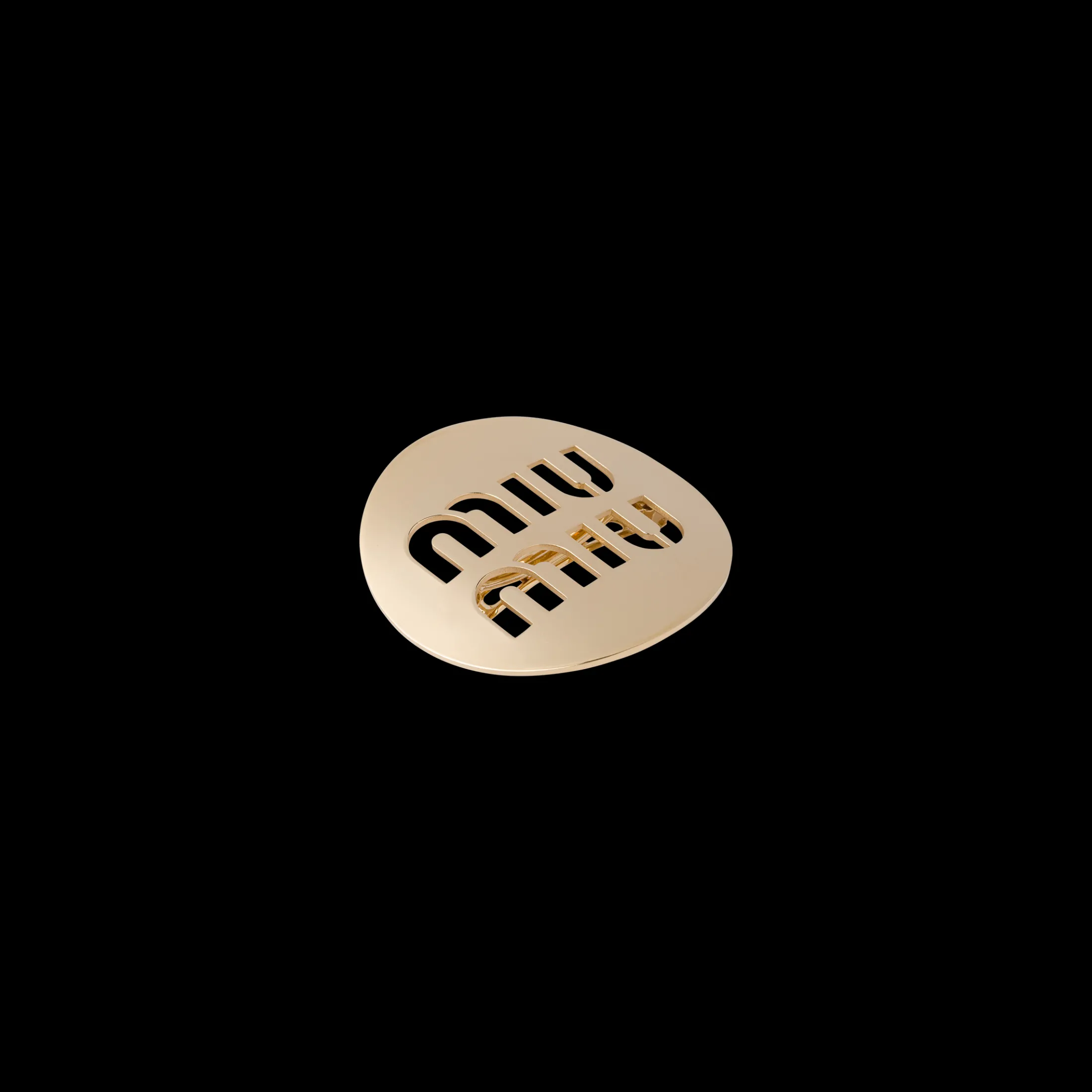 Gold Miu Logo Hair Clip | Miu Miu
