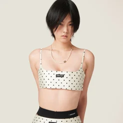 Gold/cream Metal Choker With Artificial Pearls | Miu Miu