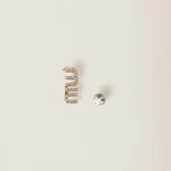Gold/crystal Crystal Earrings | Miu Miu