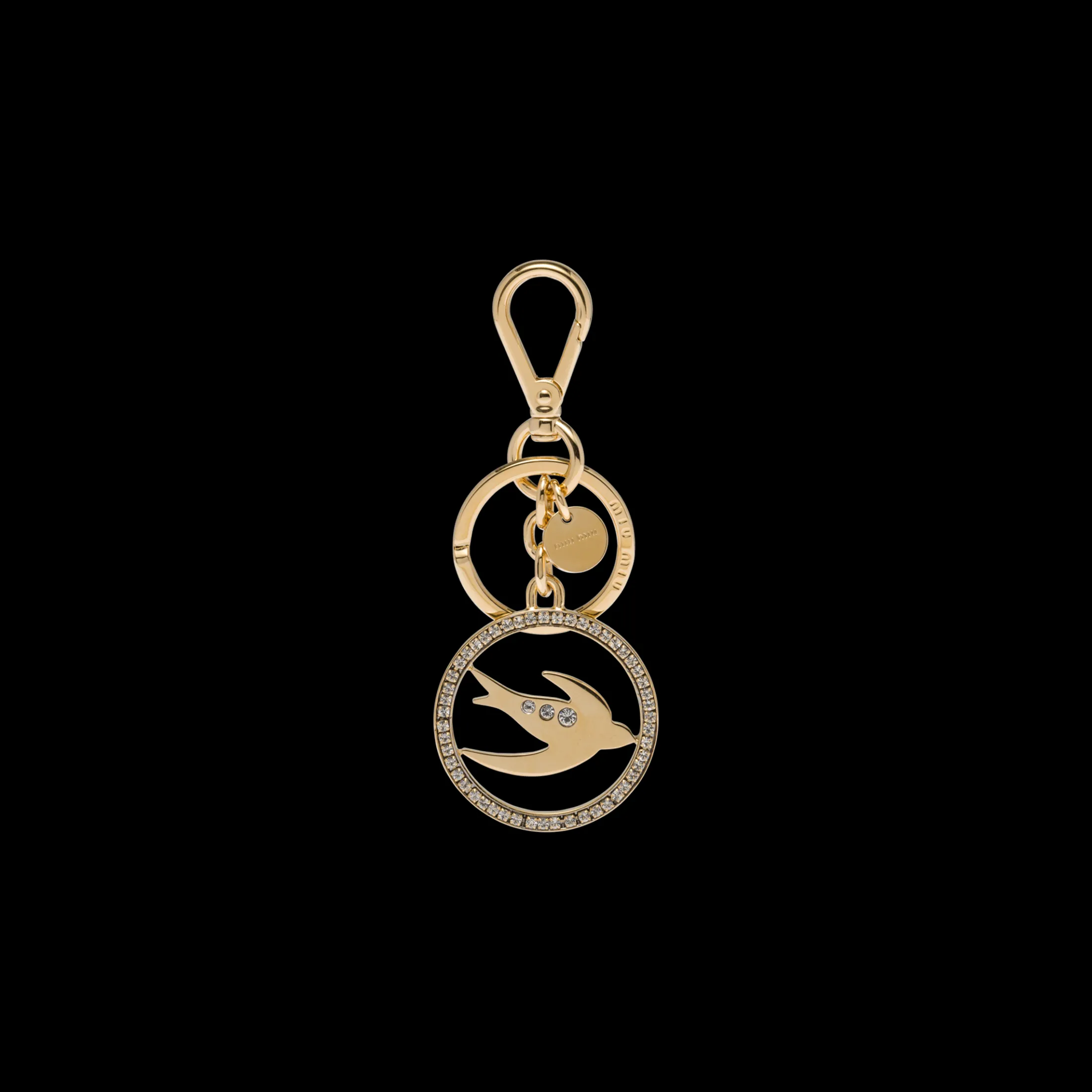 Gold/crystal Metal Keychain | Miu Miu