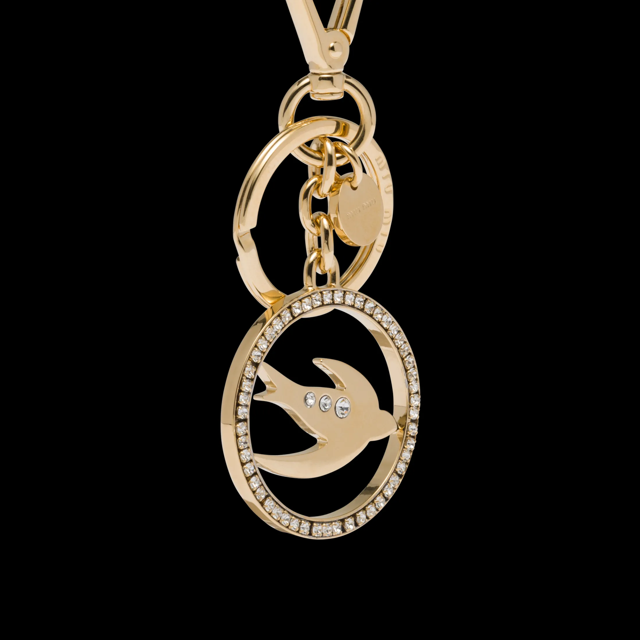 Gold/crystal Metal Keychain | Miu Miu
