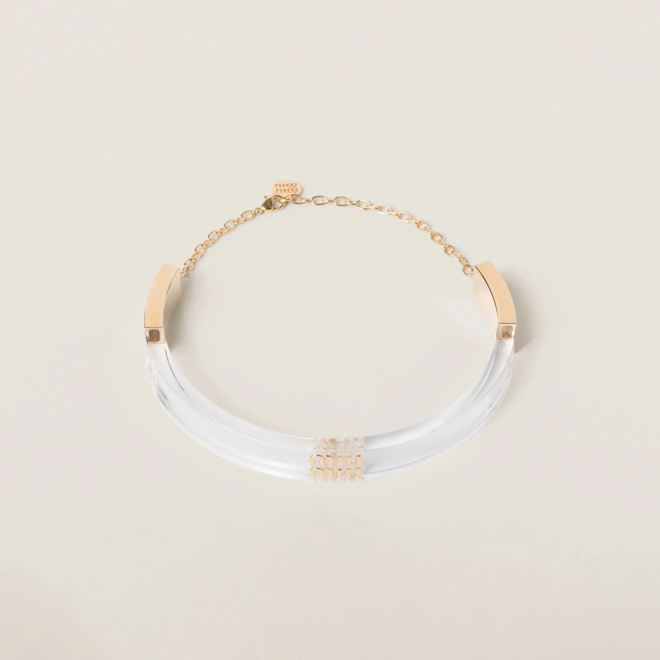 Gold/transparent Plexiglas And Metal Choker | Miu Miu