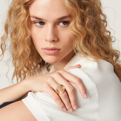 Gold/transparent Plexiglas And Metal Ring | Miu Miu