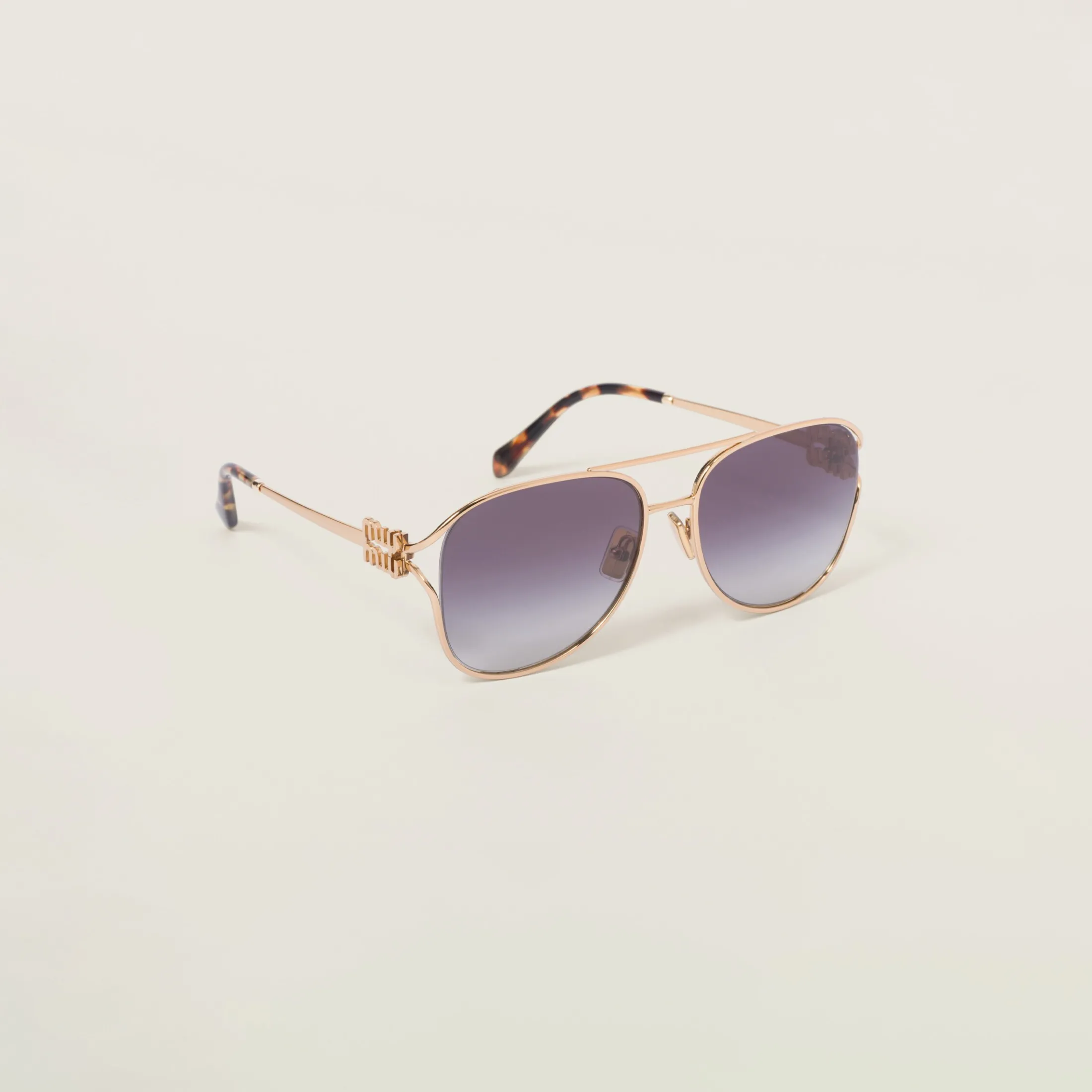 Gradient Smoky Gray Lenses Miu Miu Logo Sunglasses | Miu Miu