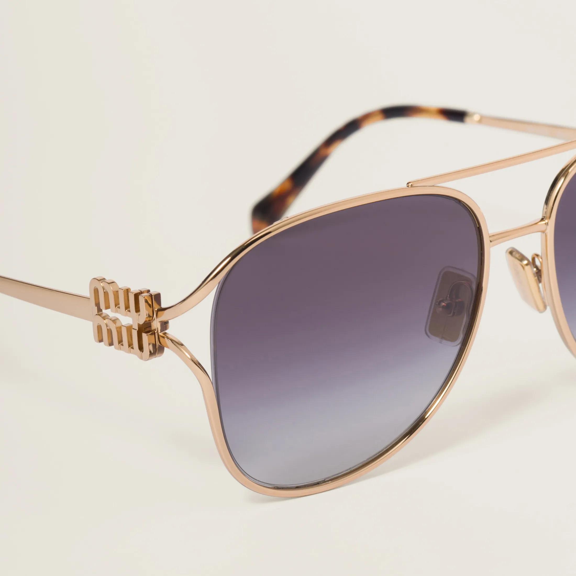 Gradient Smoky Gray Lenses Miu Miu Logo Sunglasses | Miu Miu