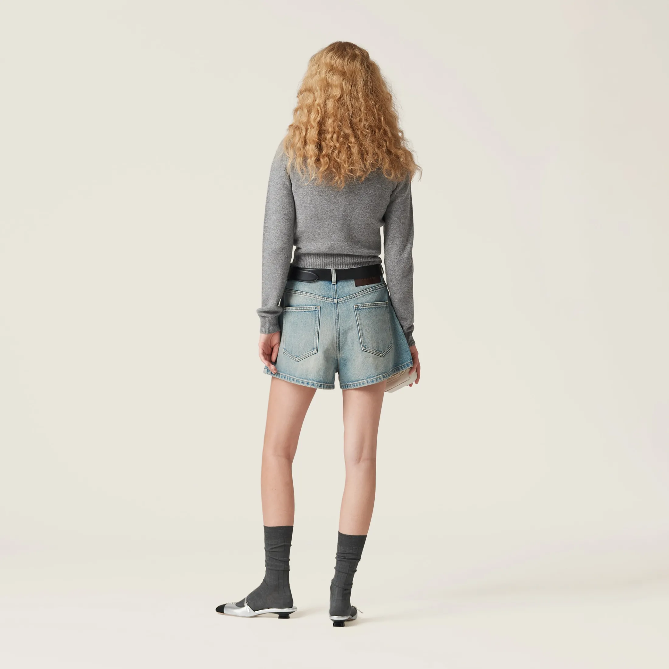 Gray+fern Green Cashmere Sweater | Miu Miu