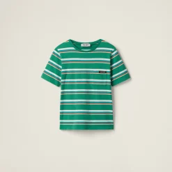 Green/white/light Blue Jersey T-shirt | Miu Miu