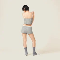 Grey Cashmere And Silk Top | Miu Miu