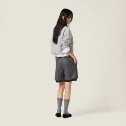 Grey Cotton Fleece Polo Shirt | Miu Miu
