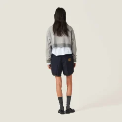 Grey Cotton Fleece Polo Shirt | Miu Miu