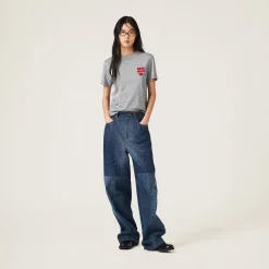 Grey Cotton Jersey T-shirt | Miu Miu