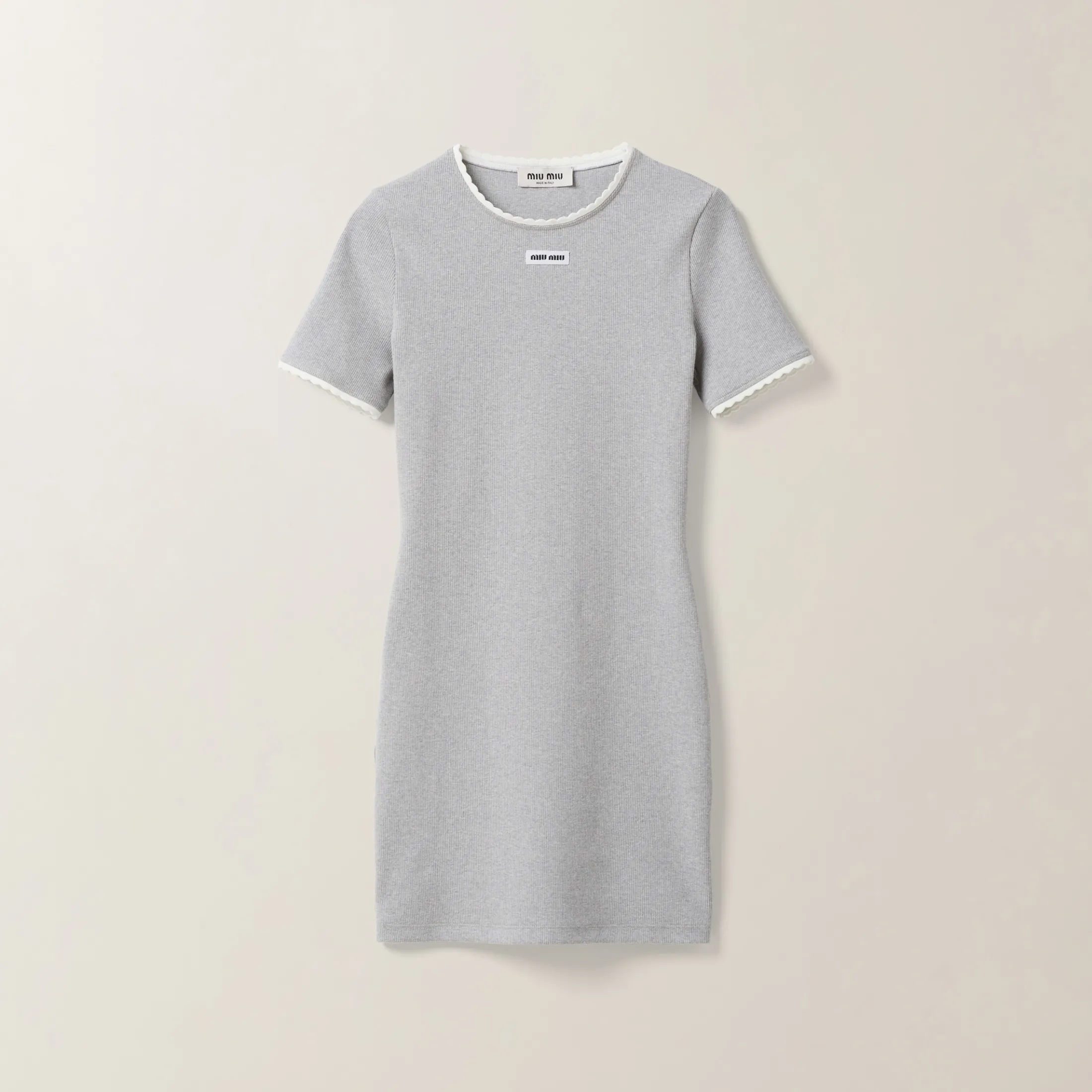 Grey Cotton Mini-dress | Miu Miu