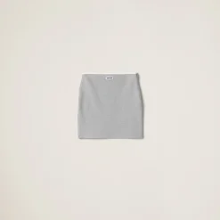 Grey Cotton Skirt | Miu Miu
