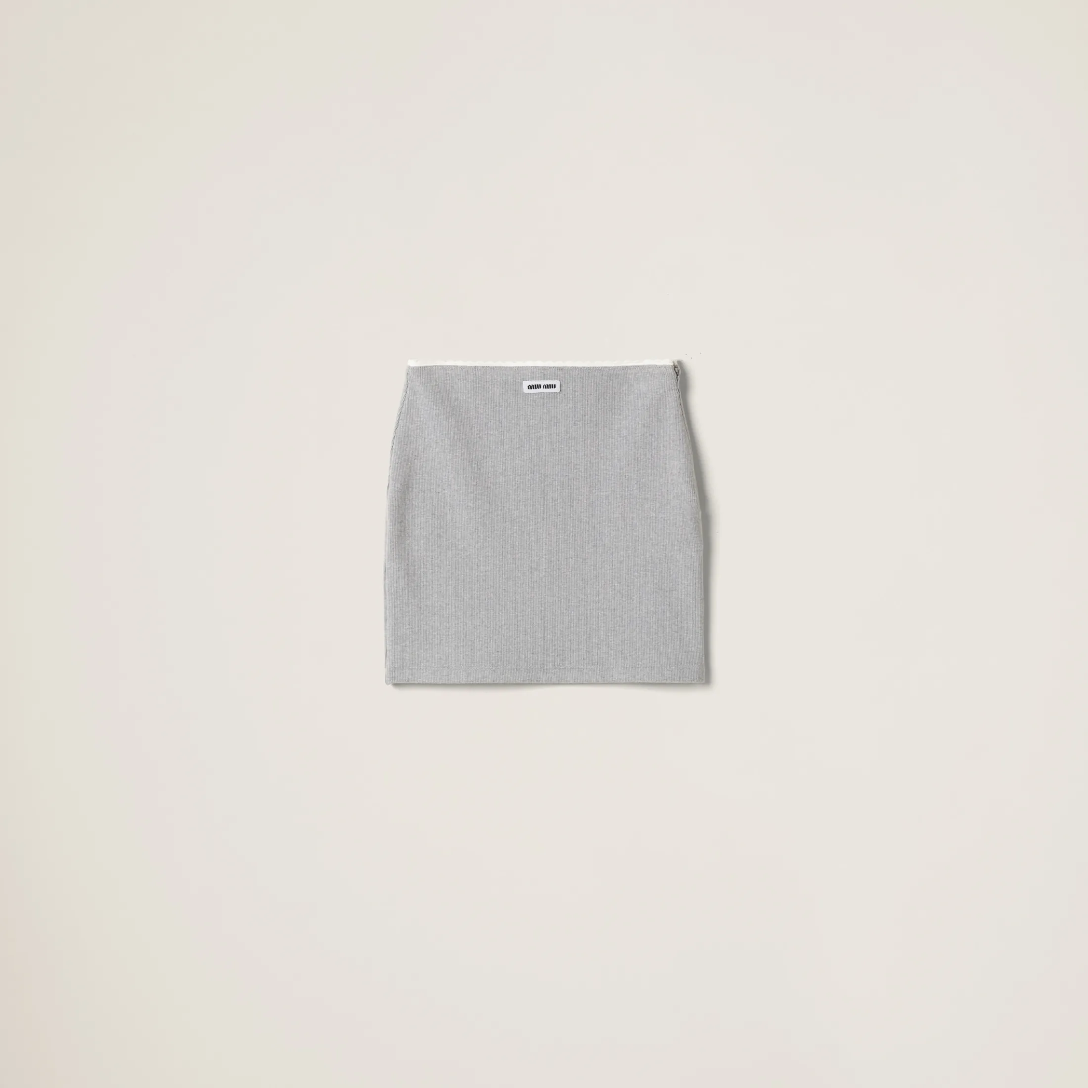 Grey Cotton Skirt | Miu Miu