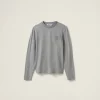 Grey Cotton T-shirt With Embroidered Logo | Miu Miu