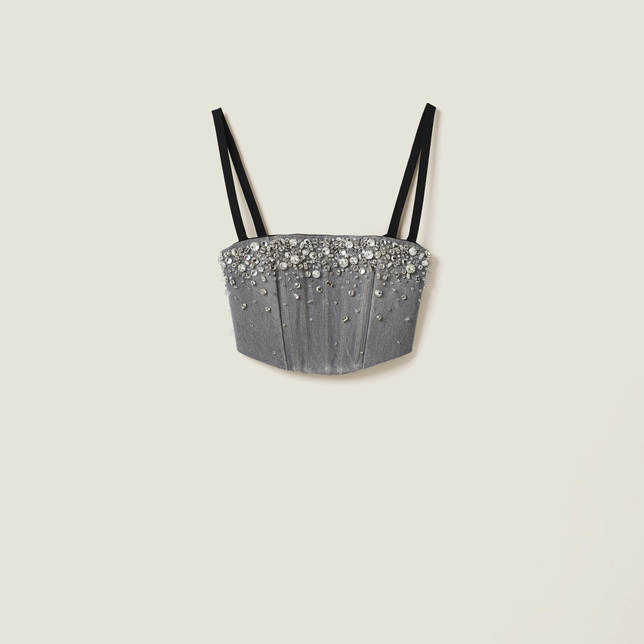 Grey Denim Top | Miu Miu