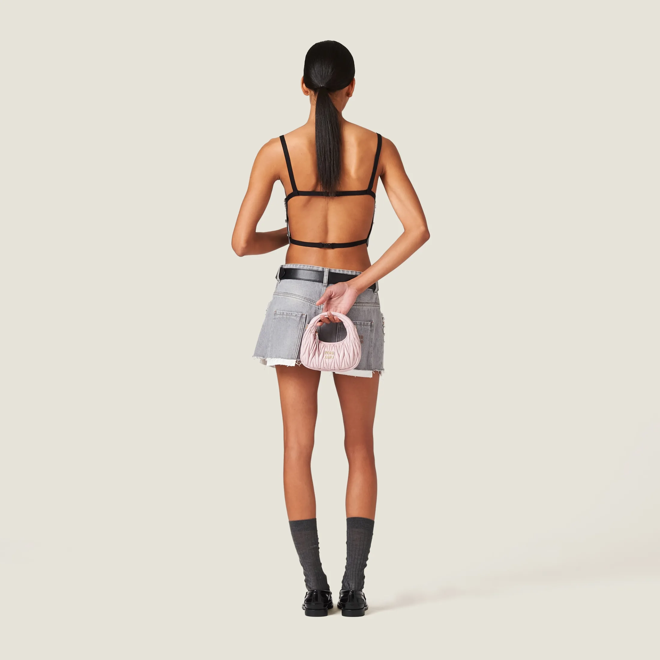 Grey Denim Top | Miu Miu