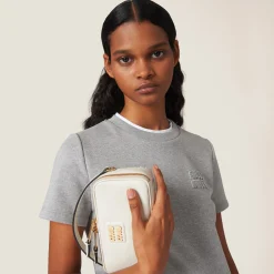 Grey Embroidered Cotton Fleece Dress | Miu Miu