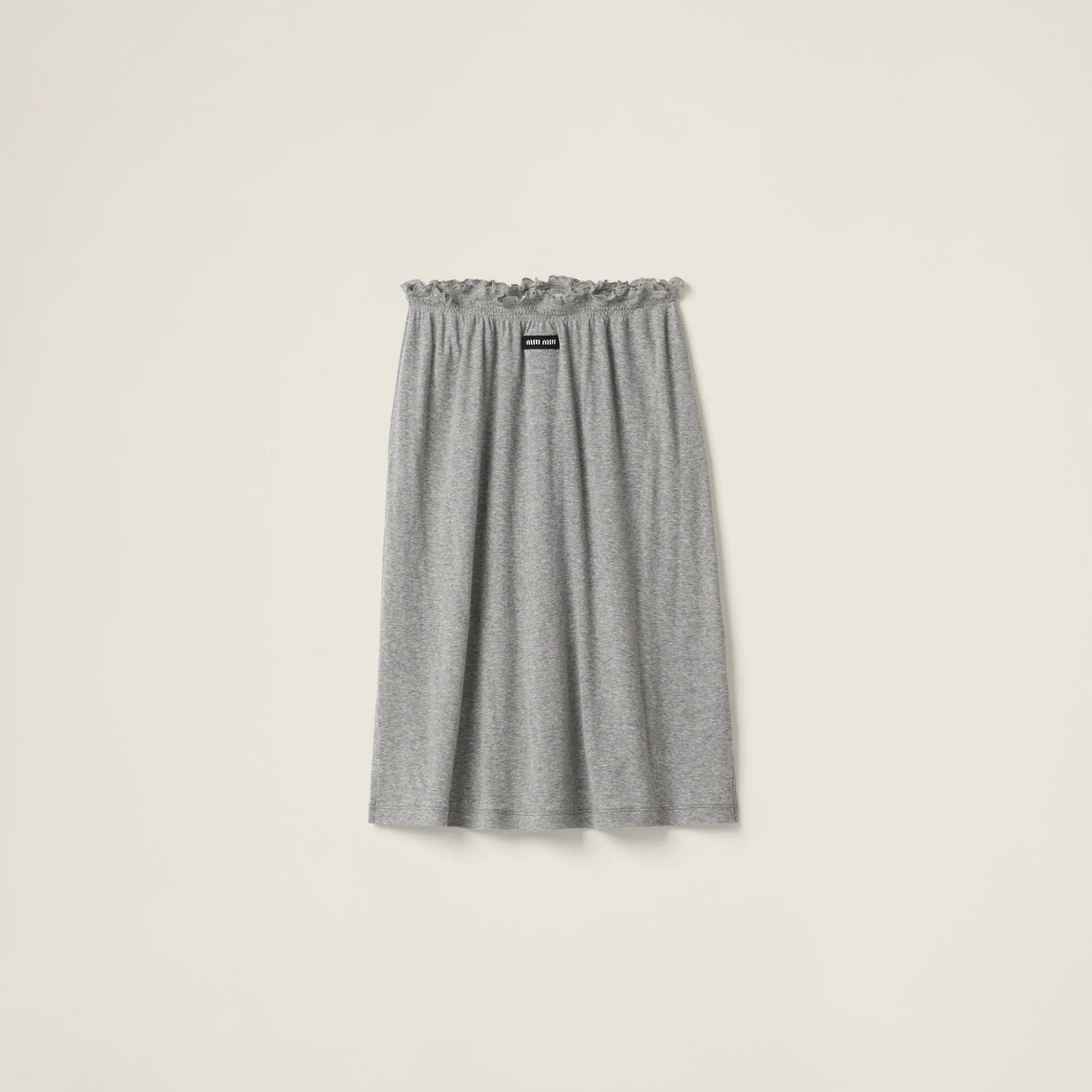 Grey Ribbed Jersey Skirt | Miu Miu