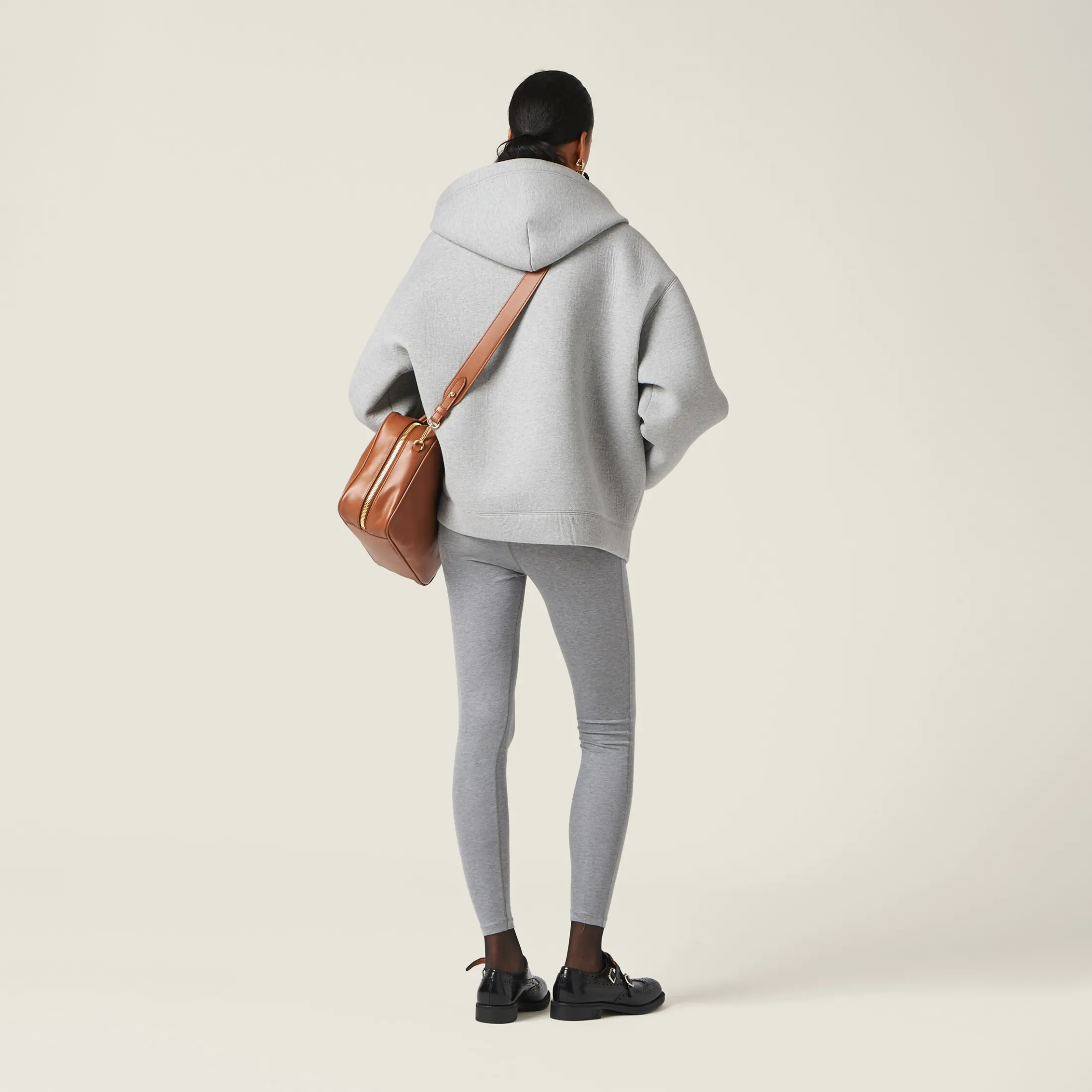 Grey Silk Jersey Pants | Miu Miu