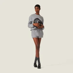 Grey Wool And Cashmere Shorts | Miu Miu