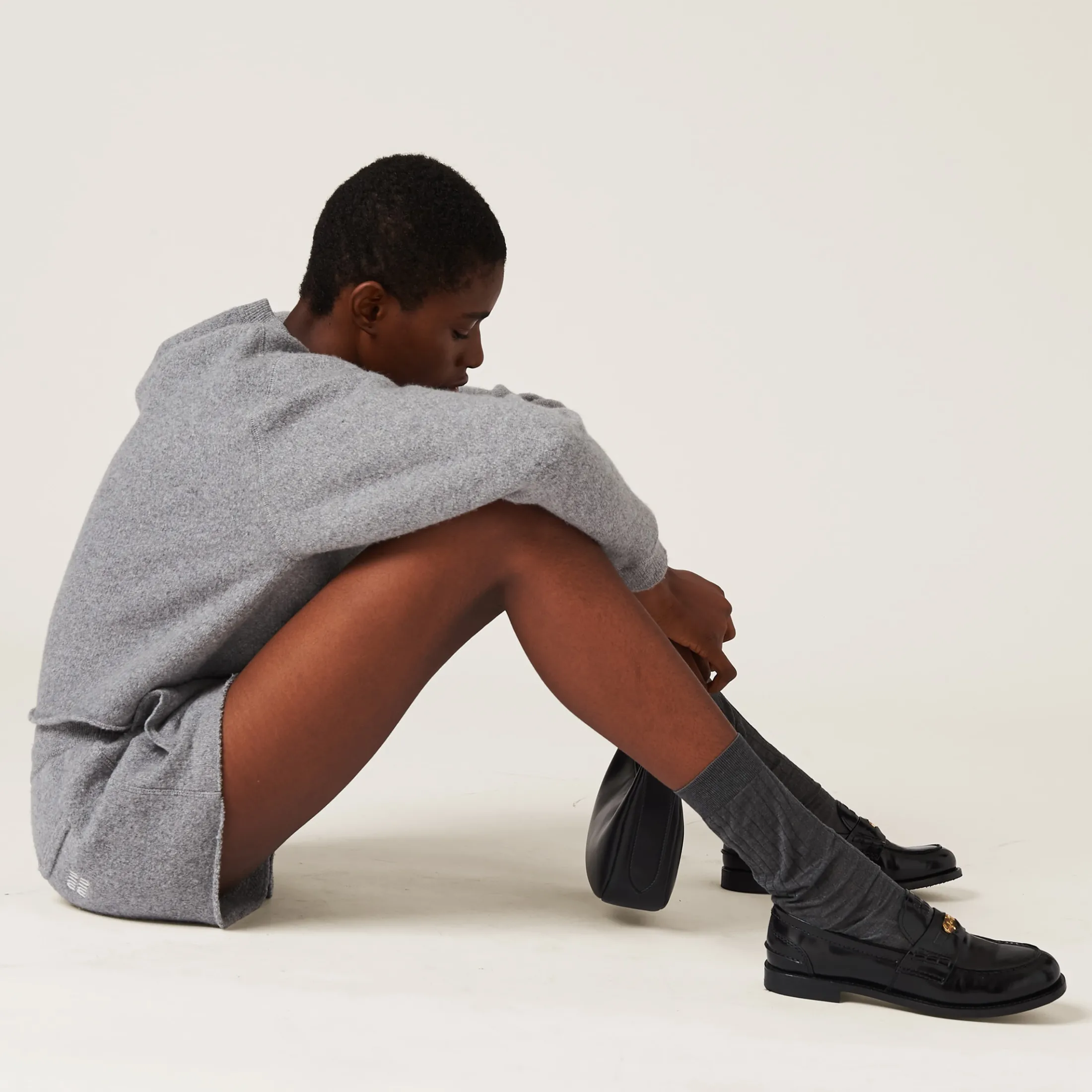 Grey Wool And Cashmere Shorts | Miu Miu