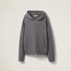 Grey Wool And Nylon Knit Hoodie | Miu Miu