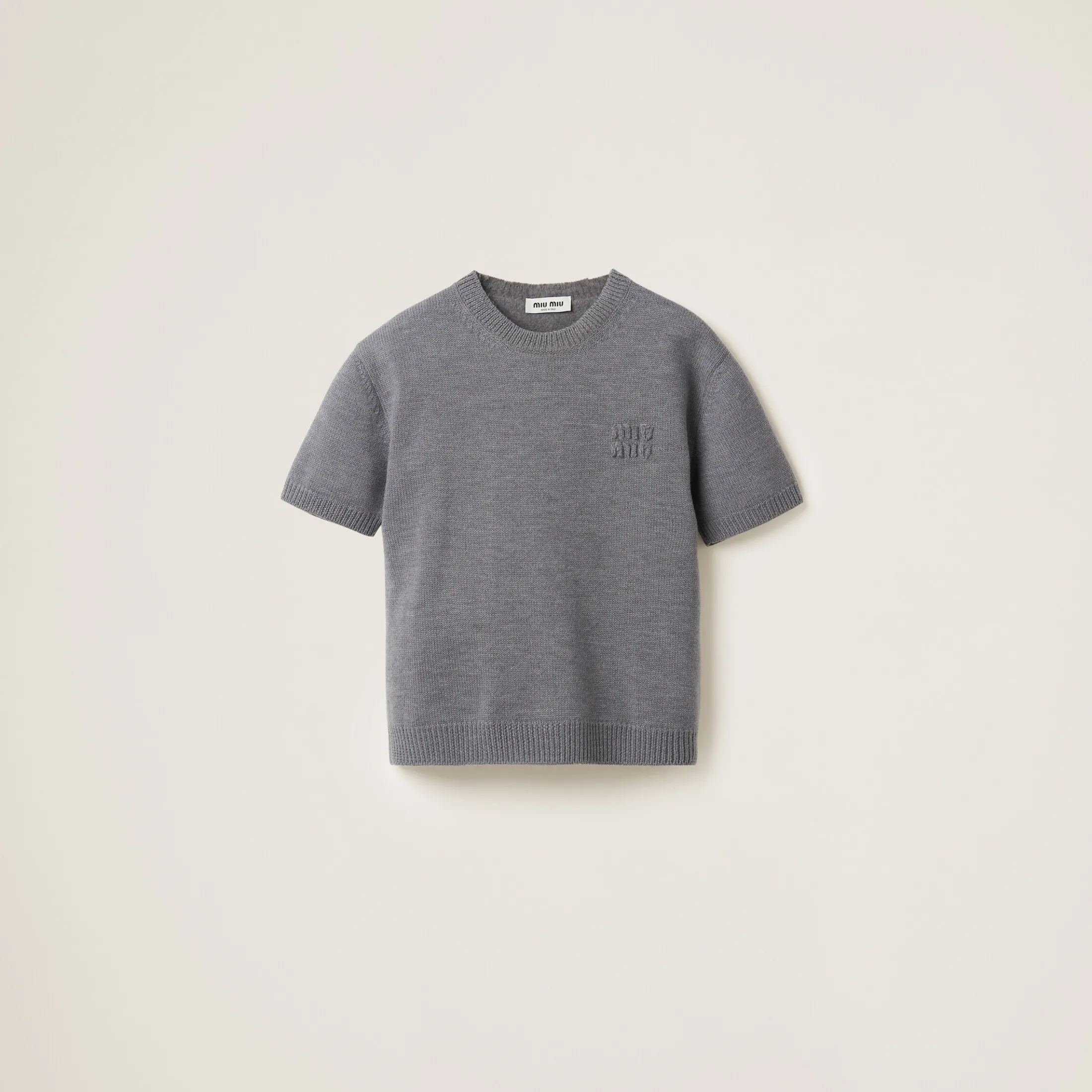Grey Wool And Nylon Sweater | Miu Miu
