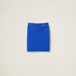 Indigo Blue Nylon Skirt | Miu Miu