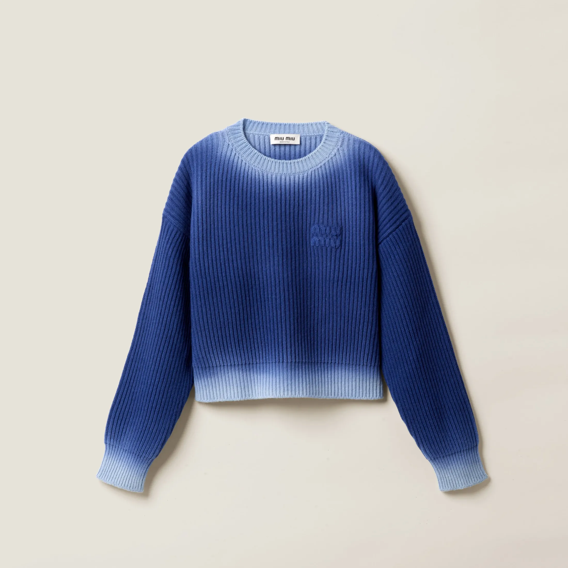 Indigo Blue Wool Sweater | Miu Miu
