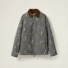 Iron Gray Embroidered Garment-dyed Gabardine Blouson Jacket | Miu Miu