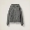 Iron Gray Garment-dyed Blouson Jacket With Embroidered Logo | Miu Miu