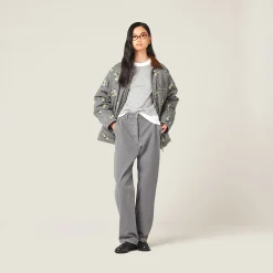 Iron Gray Garment-dyed Gabardine Pants | Miu Miu