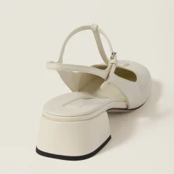 Ivory Leather Slingback Pumps | Miu Miu