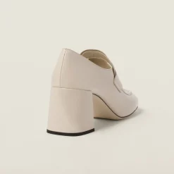 Ivory Patent Leather Loafers | Miu Miu