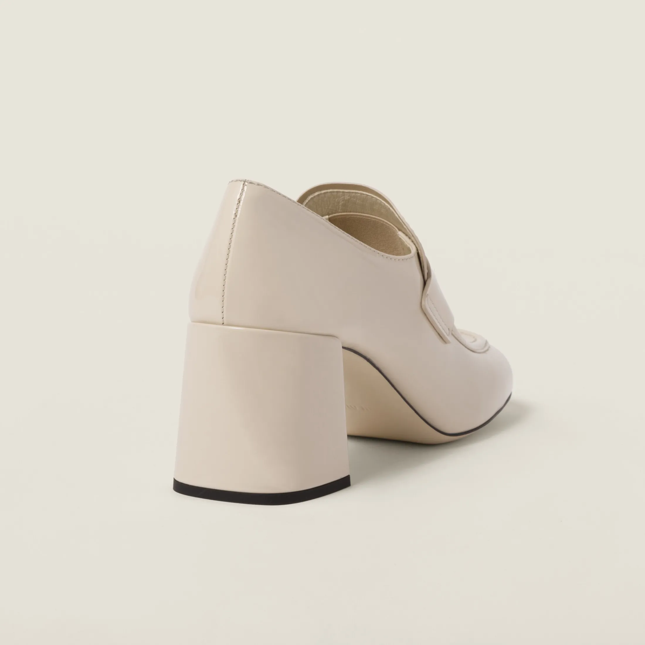 Ivory Patent Leather Loafers | Miu Miu