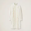 Ivory Slubbed Canvas Dress | Miu Miu