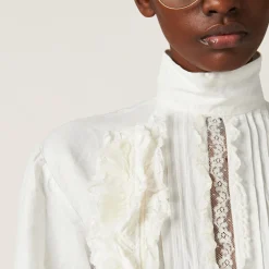 Ivory Slubbed Canvas Dress | Miu Miu