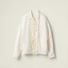Ivory Washed Slubbed Canvas Blouson Jacket | Miu Miu