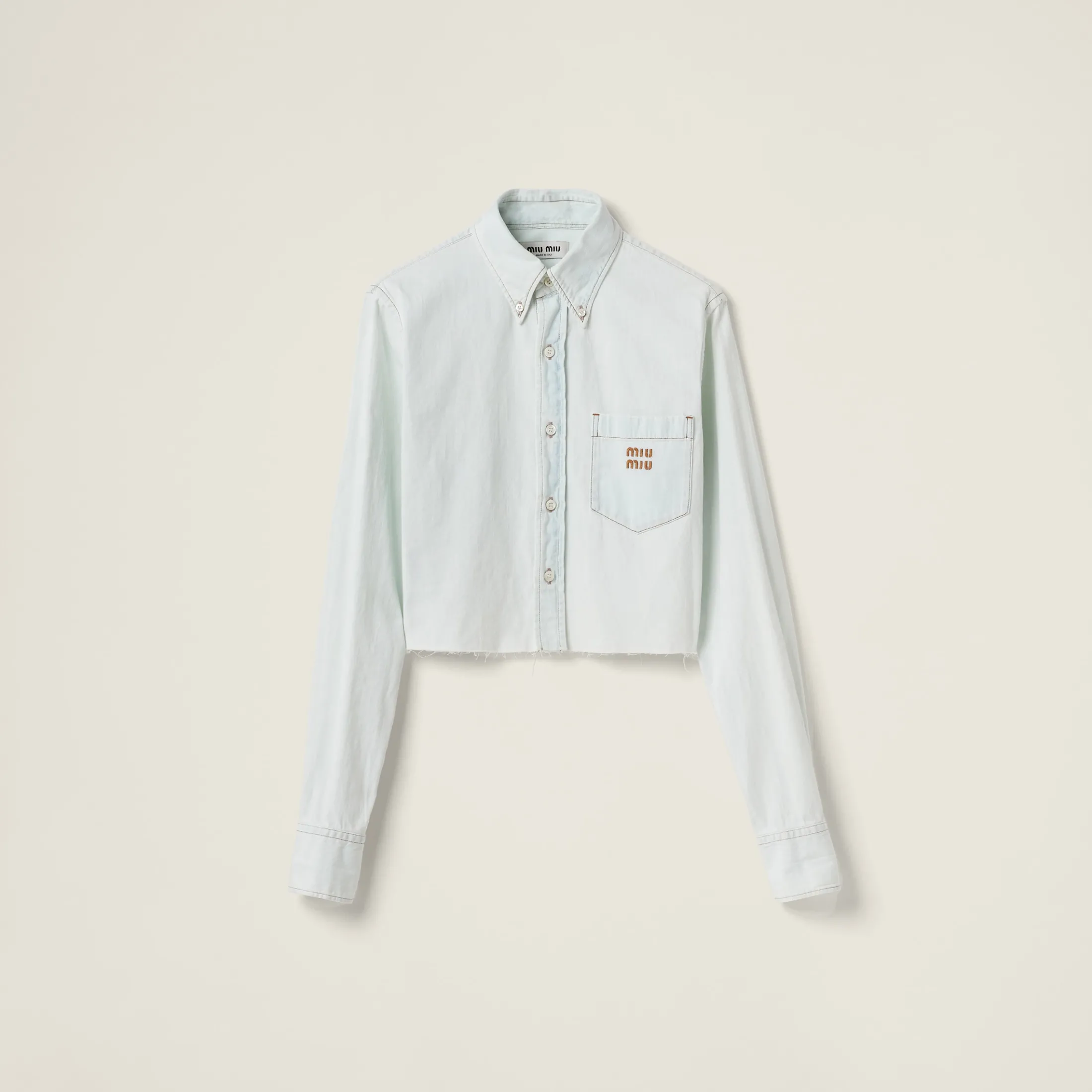 Light Blue Chambray Denim Shirt | Miu Miu
