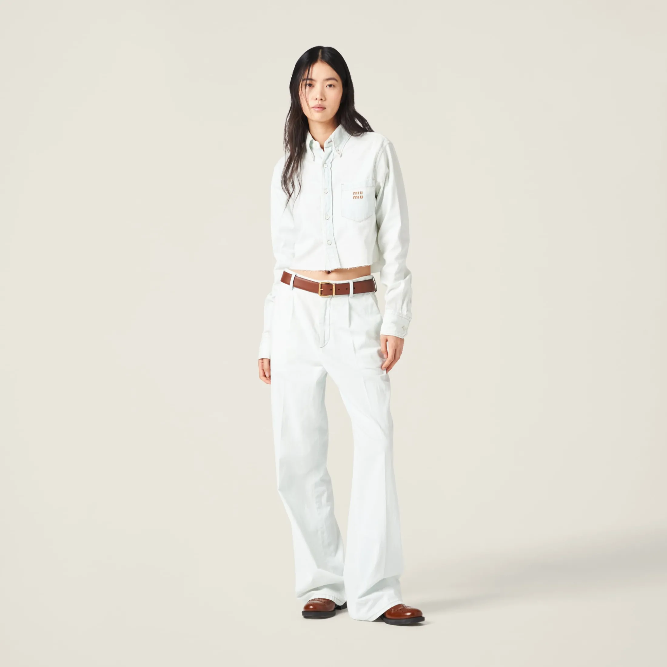 Light Blue Chambray Denim Jeans | Miu Miu