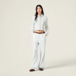 Light Blue Chambray Denim Shirt | Miu Miu