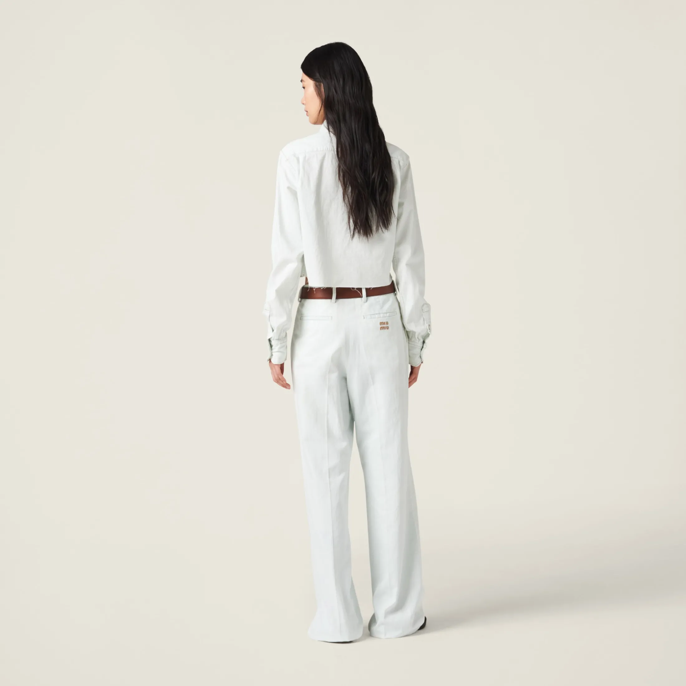 Light Blue Chambray Denim Shirt | Miu Miu