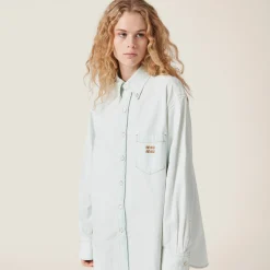 Light Blue Chambray Denim Shirt | Miu Miu