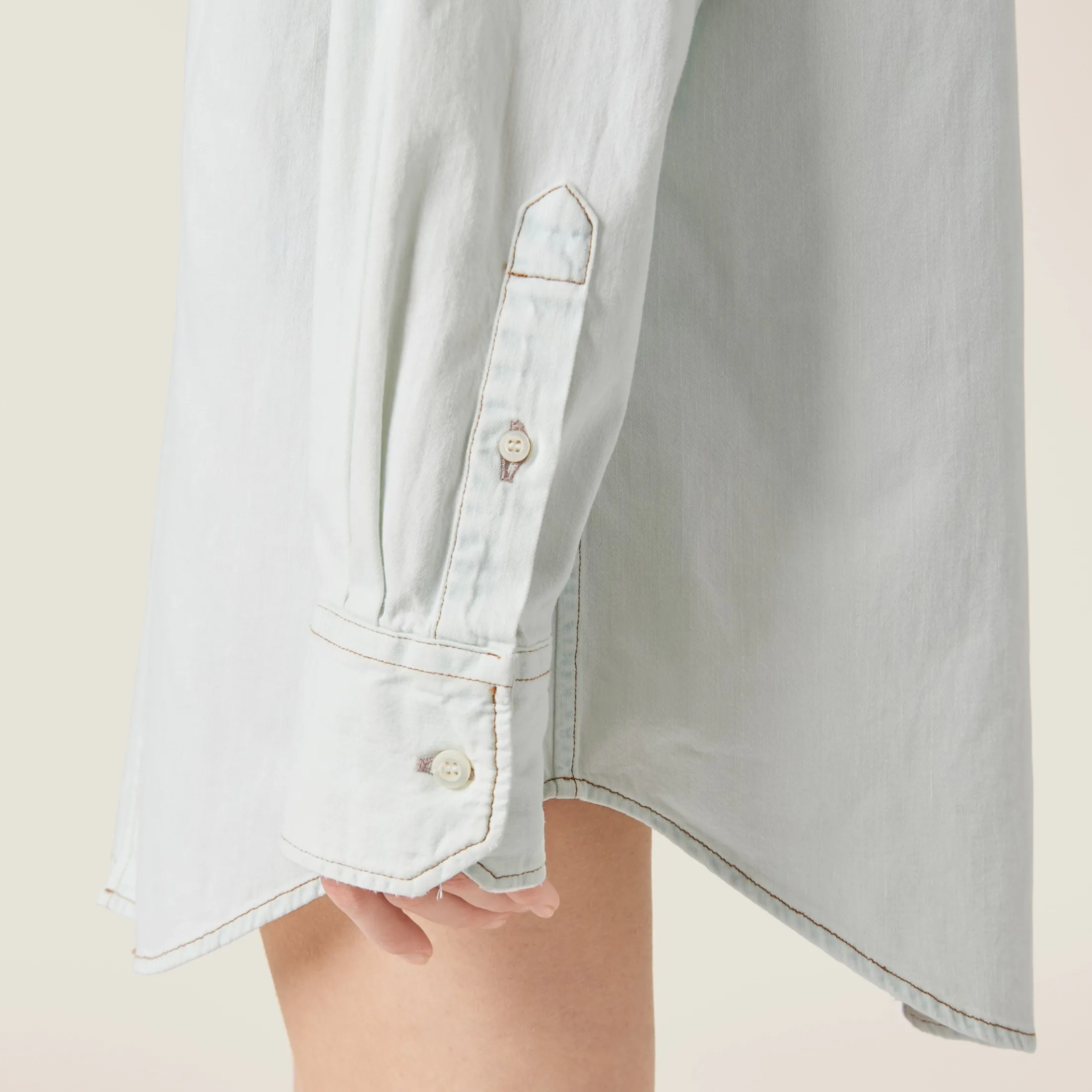 Light Blue Chambray Denim Shirt | Miu Miu