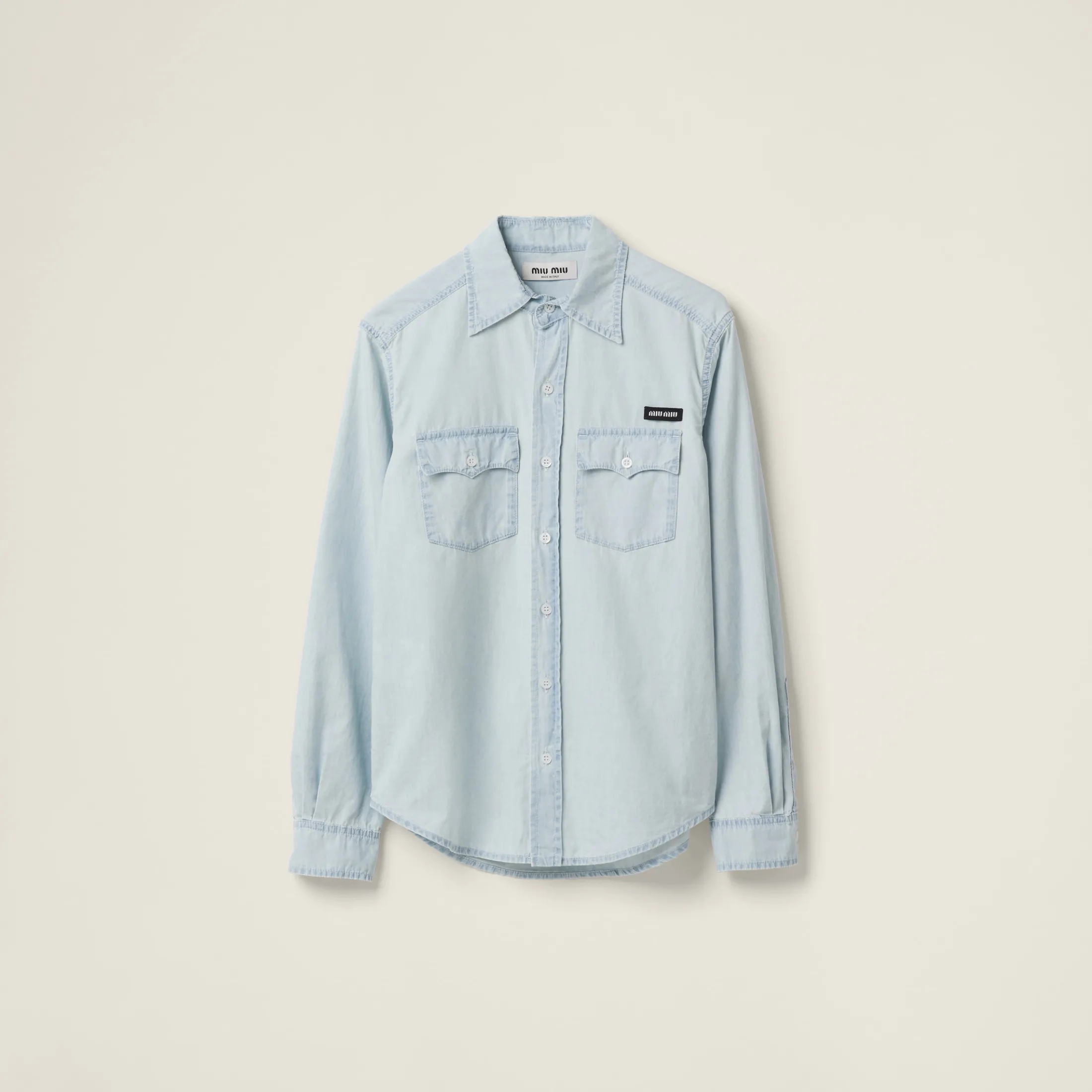Light Blue Chambray Shirt | Miu Miu
