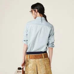 Light Blue Chambray Shirt | Miu Miu
